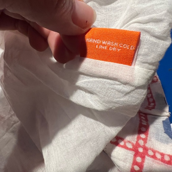 Oliphant Womens Domino Red Smocked Waist Ruffle Cotton Mini Dress Size Medium - Picture 10 of 10